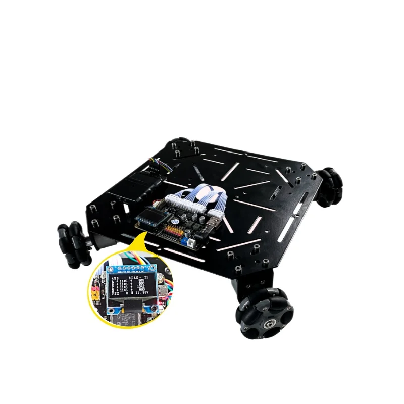 STM32 ROS 58mm Omnidirectional Wheel 4WD Square Mobile Robot, Remote Controller Controlled, Freely Movable