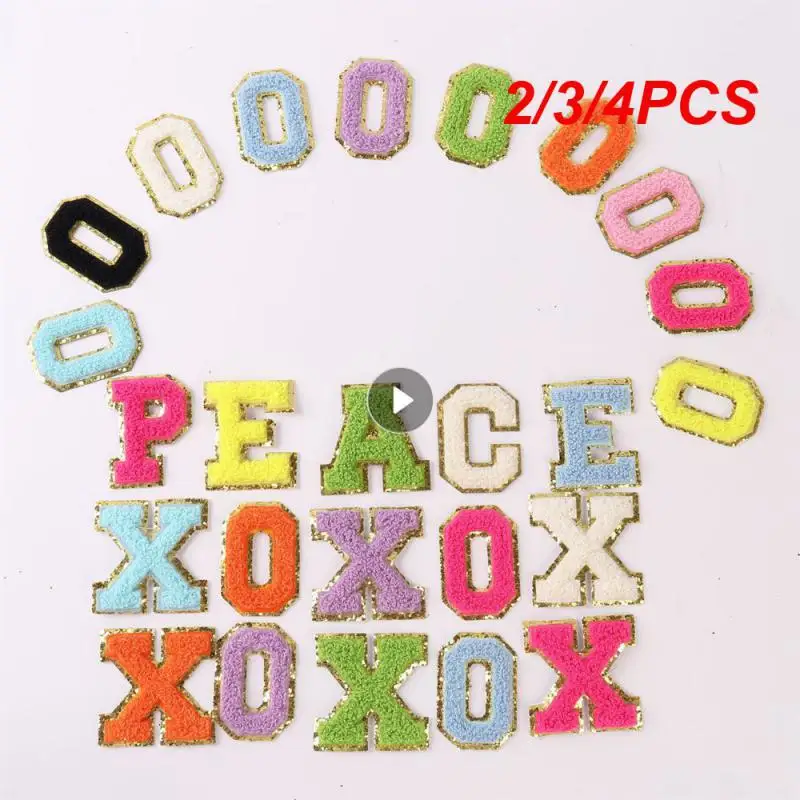 2/3/4PCS Decorative Decals Unique Design High Quality Materials Trend 5.5cm Popular Customizable Letter Patches