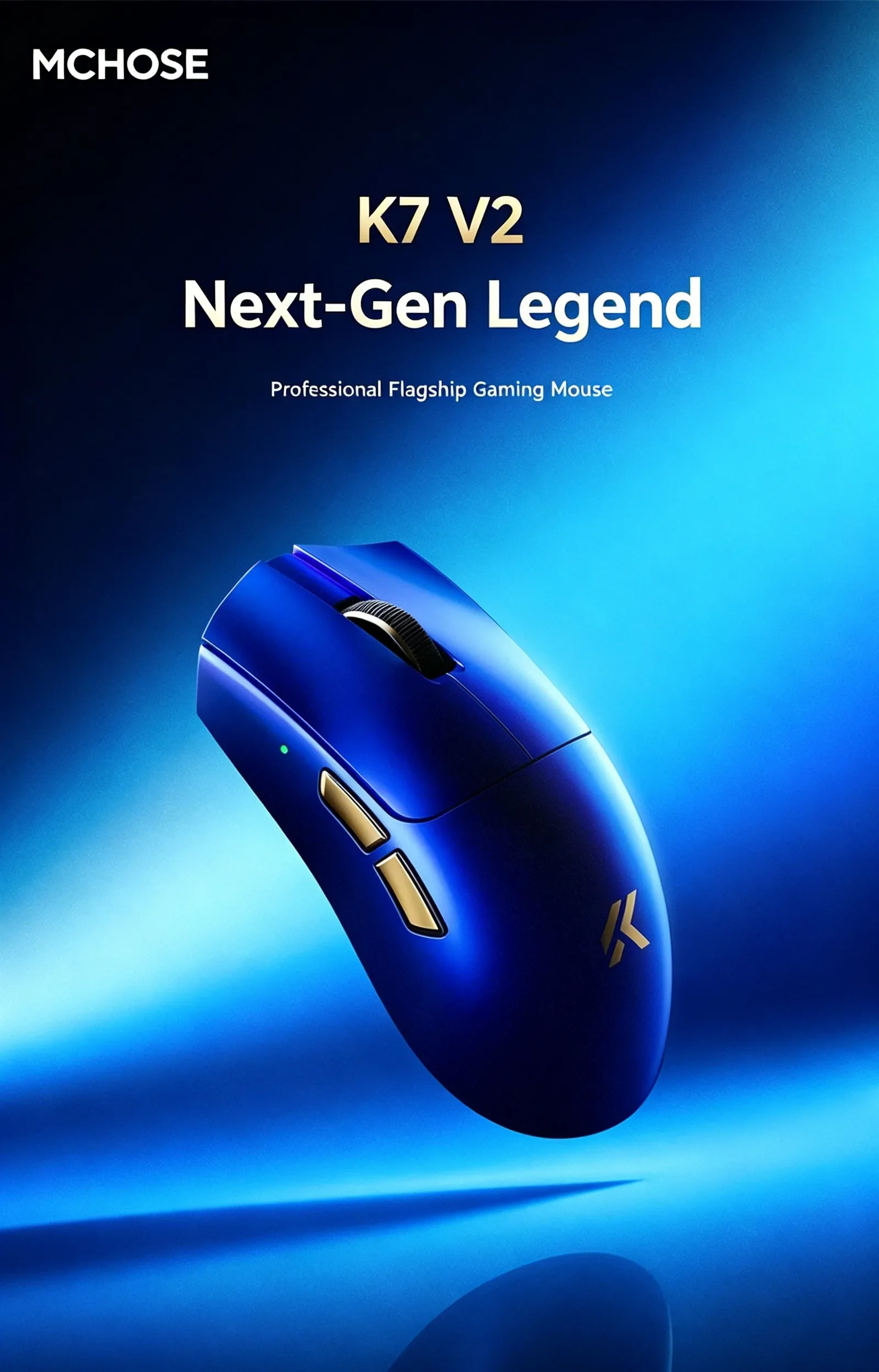 MCHOSE K7 V2 Ultra+ PAW3955 TI 50000DPI 8K Polling Rate Tri Mode Wireless Gaming Mouse Nordic 54L RGB Magnetic Dock for PC Gamer