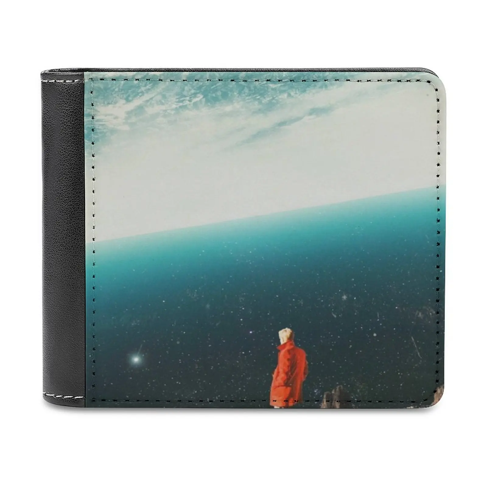 

Saudade New Men Wallets Pu Leather Men Purse High Quality Male Wallet Frank Moth Collage Vintage Retro Retrofuture Digital