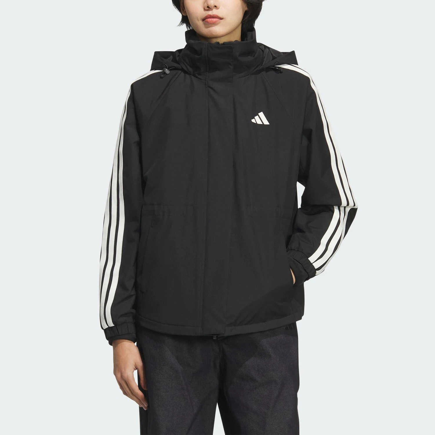 

Оригинальная осенняя женская теплая повседневная куртка с капюшоном Adidas KB7591