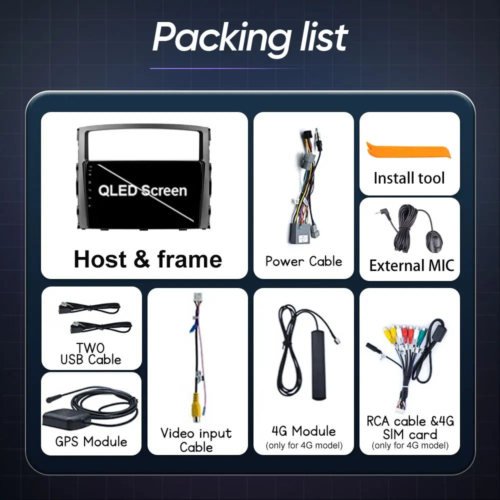 أندرويد السيارات سيارة لميتسوبيشي باجيرو 4 V80 V90 2006 - 2024 راديو Carplay الملاحة نظام تحديد المواقع رئيس وحدة ستيريو BT WIFI NO 2DIN DVD