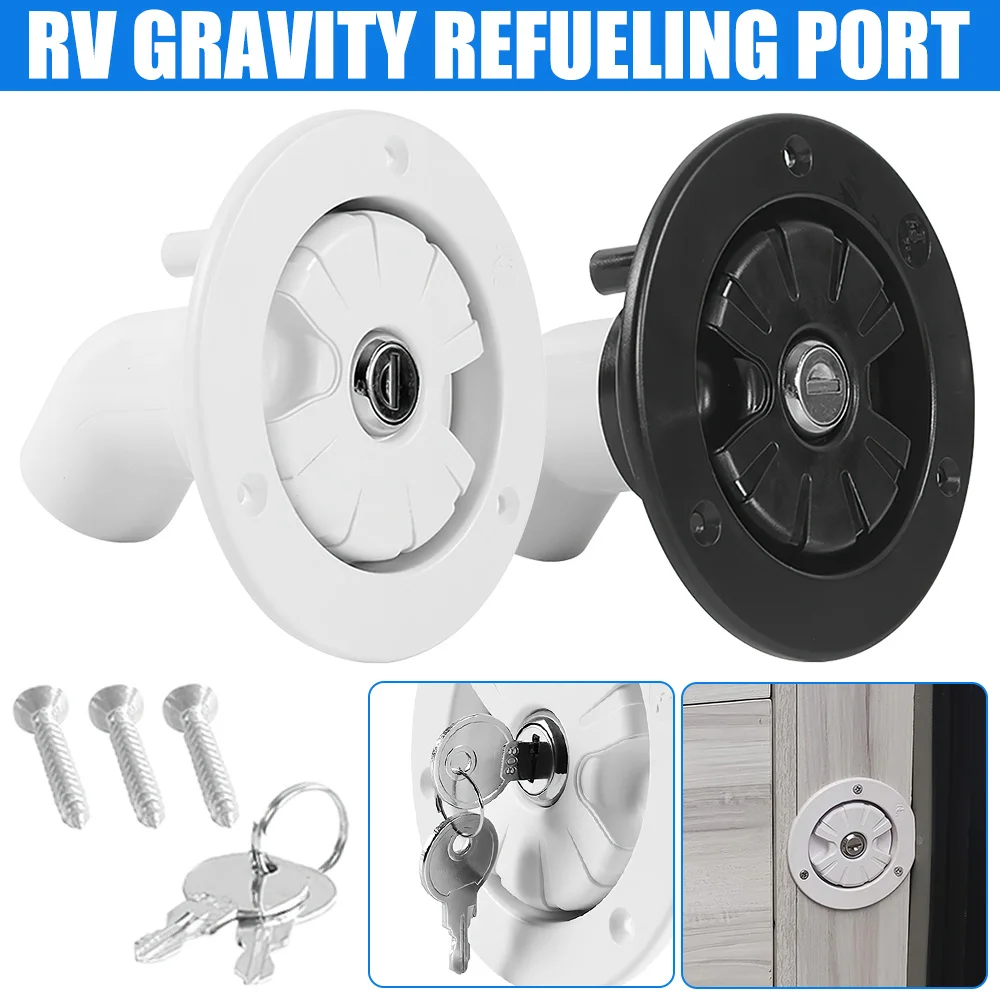 

Гравитационный впускной отверстие для воды с замком для лодки на колесах, кемпера, прицепа, внешний люк, система автофургона, прицеп для лодки, белые аксессуары для каравана