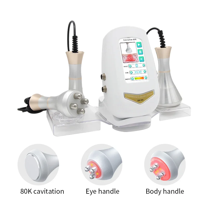 3 IN1 80K Cavitation Slimming Machine Ultrasonic Body Shaping Massage Weight Loss RF Anti-Wrinkle Skin Lift Tighten Beauty Care