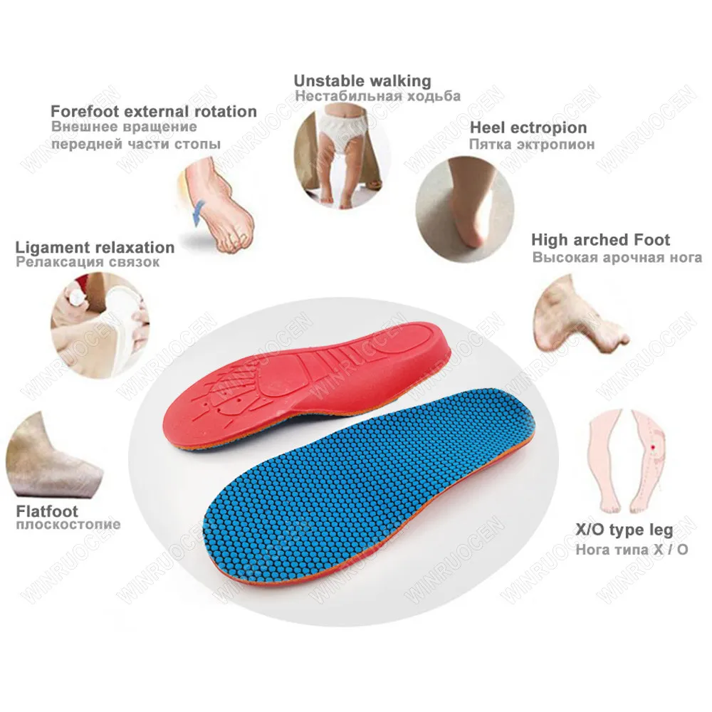 Picture 4: 1/2 Pairs Kids Flat Feet Orthotic Insoles Arch Support Plantar Fasciitis Heel Pain Relief for Children WINRUOCEN