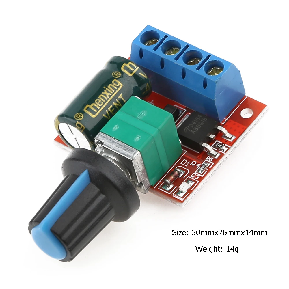 Controlador de velocidade do motor 5A DC 4.5V-35V 90W PWM Módulo de acionamento ajustável Fusível Regulador de velocidade do motor de recuperação automática