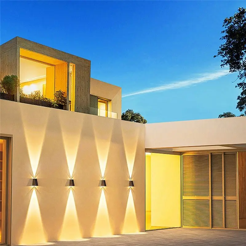

Солнечный настенный светильник CLOS для наружного освещения, светодиодная лампа с направленным вверх-вниз светом, солнечные светильники для подсветки стен для двора и сада, 2 лампы