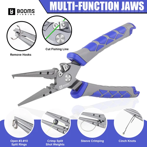 Imagen 2 del producto Booms Fishing XW15 Alicates de pesca de acero al carbono cortadores de línea trenzada multifuncional alicates removedores de anzuelos conjunto de herramientas de aparejos