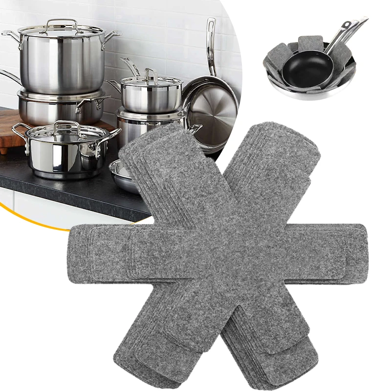 

3/9/12/15/24 шт. фетровые защитные коврики для кастрюль и сковородок, антипригарные защитные коврики для сковороды, теплоизоляционные нетканые коврики для сковородок