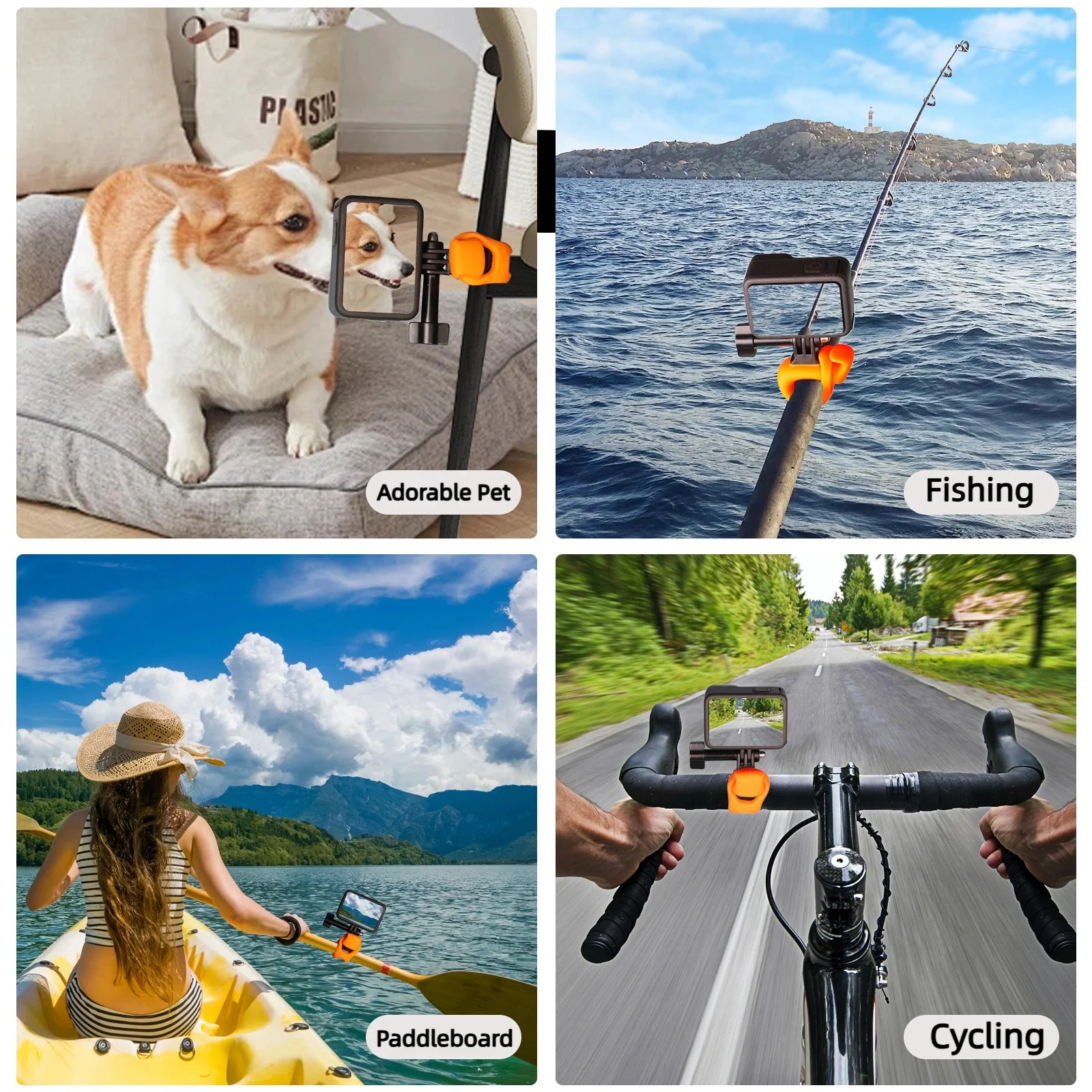 Ronkoen Mini Flexible Bracket Adjustable Silicone Mount Action Camera For Gopro Insta360 DJI Action Camera Accessories