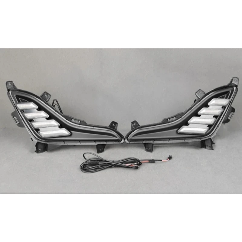 For Hyundai Elantra 2014-2016 Car Led Daytime Running Light Dymanic Flowing Turn Signal Front Fog Lamp Modification Daylights