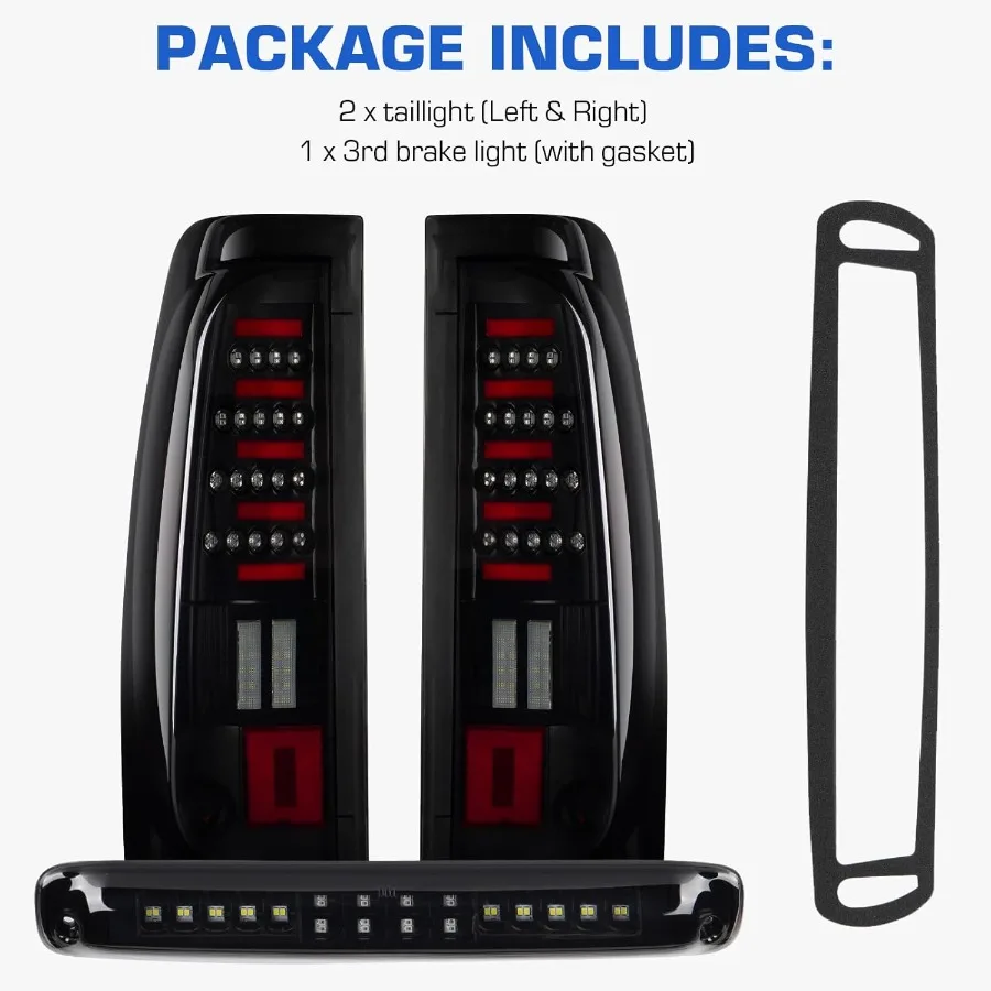 ضوء خلفي + مصباح شحن الفرامل الثالث لسيارة شيفروليه سيلفرادو 1500 2500 20032006 وسيلفرادو 3500 20042006 متوافق مع S #4