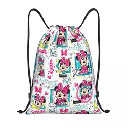 Fumetti personalizzati Minnie Mouse borse con coulisse donna uomo sport portatili palestra Sackpack zaini per l'allenamento dei cartoni animati