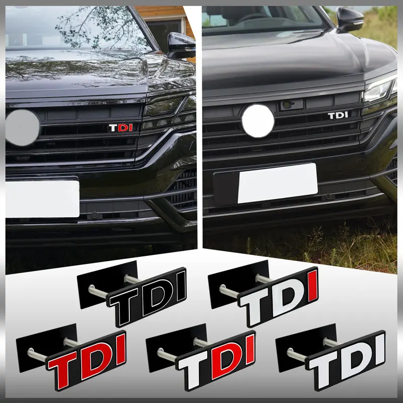 Car 3D Sticker TDI Emblem Front Grille Sticker Fender Tail Metal Car Logo Side Badge Decor For Polo Golf Jetta Passat MK4 MK5