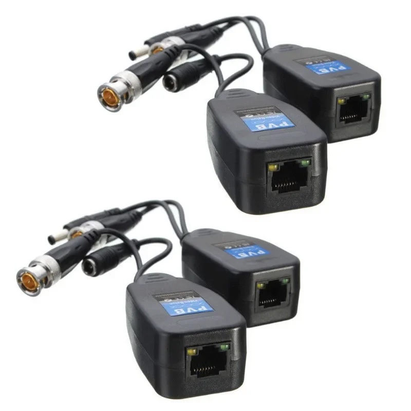 Transceptor BNC coaxial video do poder do CCTV Balun, CAT5e, 6 conector RJ45, HJ55, 5 pares