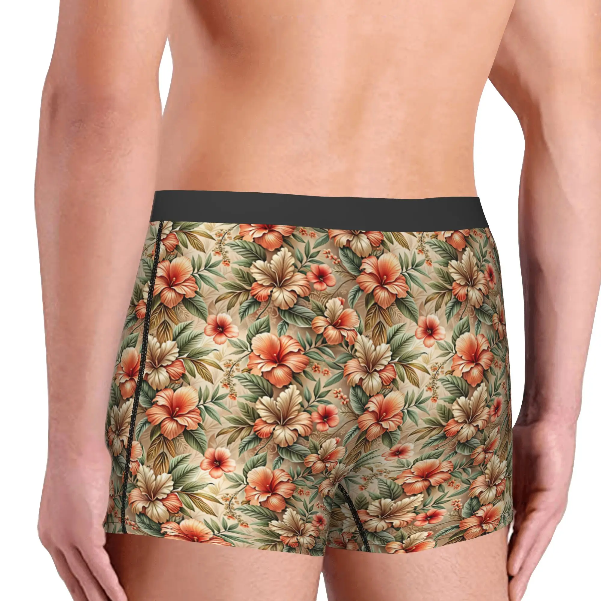 Fashion Luxury High 3D Floral Boxers Shorts Panties Men's Underpants Stretch Fashion Trend 3D Flowers Briefs Underwear
