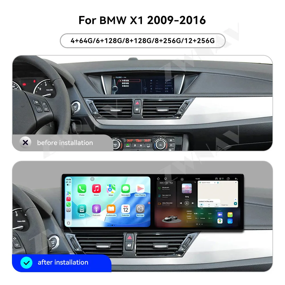 

Car Accessories CarPlay QLED Car Radio Android 15 For BMW X1 2009-2016 GPS Navigation Stereo Multimedia Player Head Unit