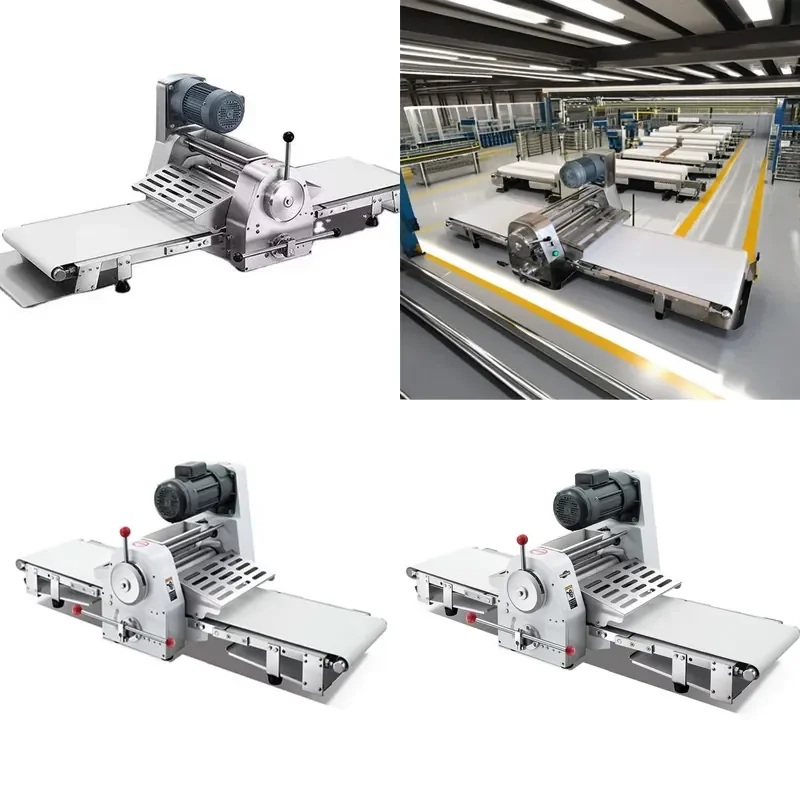 for Commercial Dough Sheeter Machine Tabletop Pastry Croissant Dough Roller for Bakeries Pizza Shop Electric Dough Sheeter