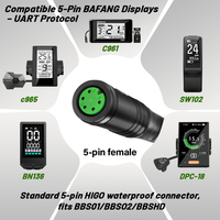 Bafang 5PIN Display Female Connector UART C965 C961 SW102 DPC18 BN136 for Mid Drive Hub Motor E-Bike Conversion Kit Screen Meter