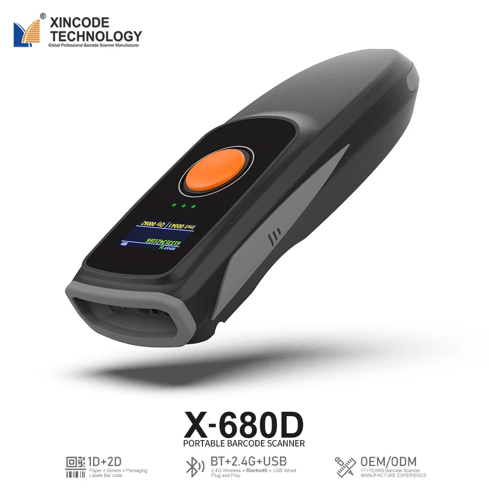

Xincode MINI 2D Barcode QR Code Scanner Wireless Portable Bar Code Bar Scanner Reader for Logistik Inventory