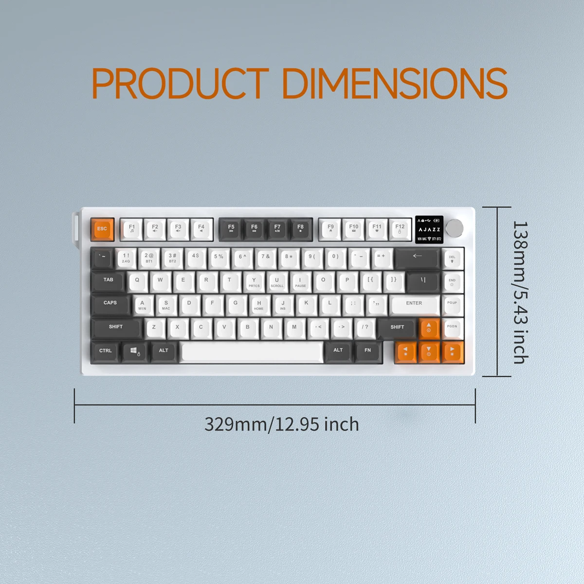 α Ajazz AF82 mechanical keyboard, tri-mode with RGB lighting, ABS
