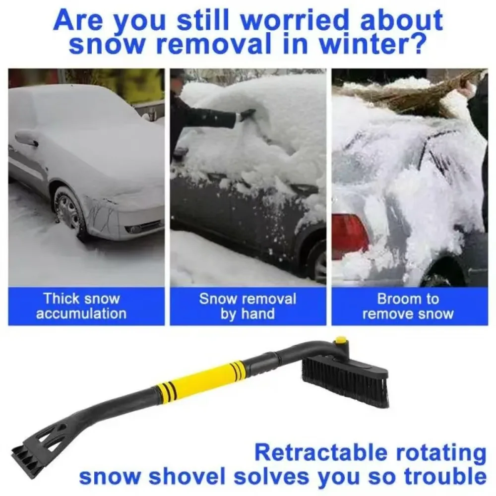 Car Snow Shovel Extendable Ice Scraper Snow Brush Detachable Windshield Snow Remove Broom Winter Auto Cleaner Tool Accessories