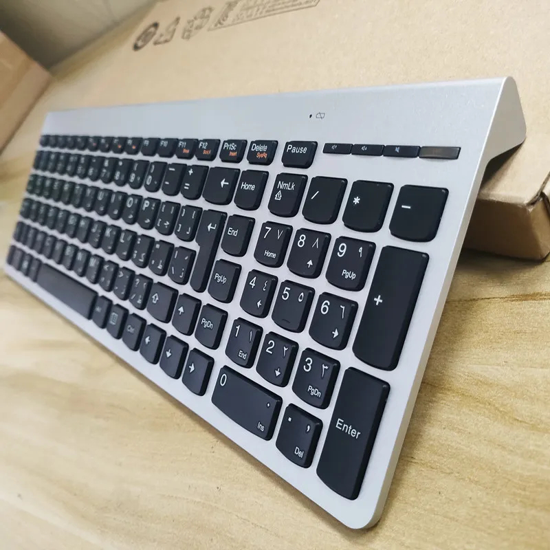 

Арабская раскладка SK-8861 ZTM600, беспроводная ультратонкая клавиатура и мышь для домашнего офиса Lenovo, бесшумная клавиатура