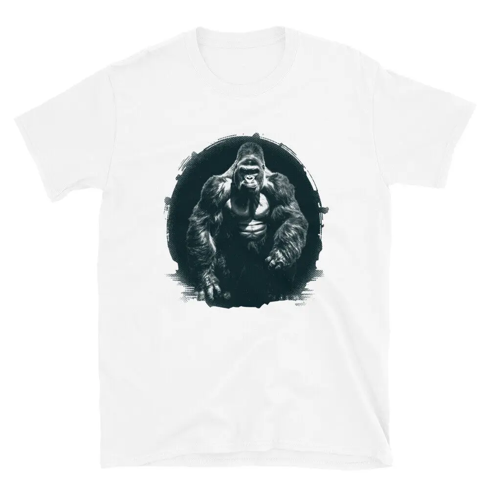 Gorilla Silverback T-shirt Jungle King Graphic Tee Silver Back