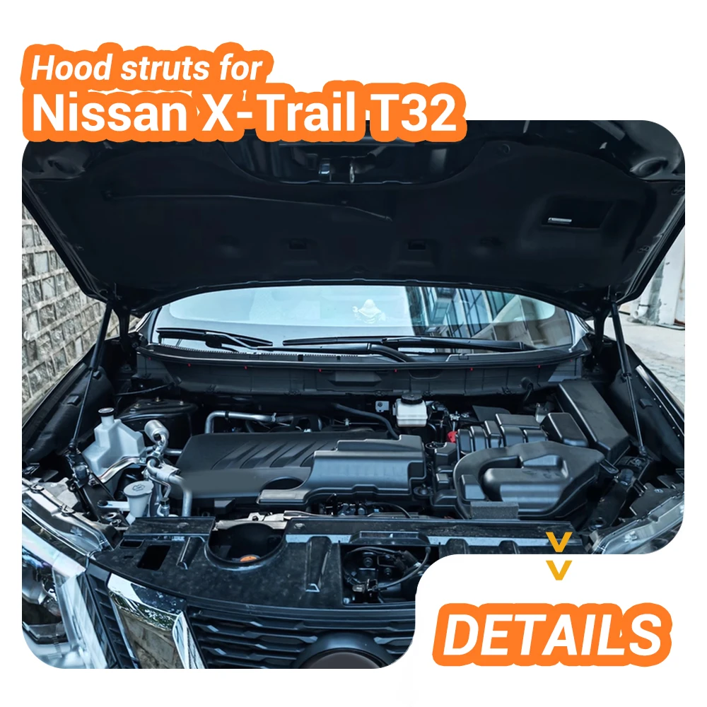 โช้คอัพฝากระโปรงหน้าสำหรับนิสสัน เอ็กซ์เทรล ที32 และนิสสัน โร้ก ปี 2014-2022 แบบแก๊ส 2 ชิ้น