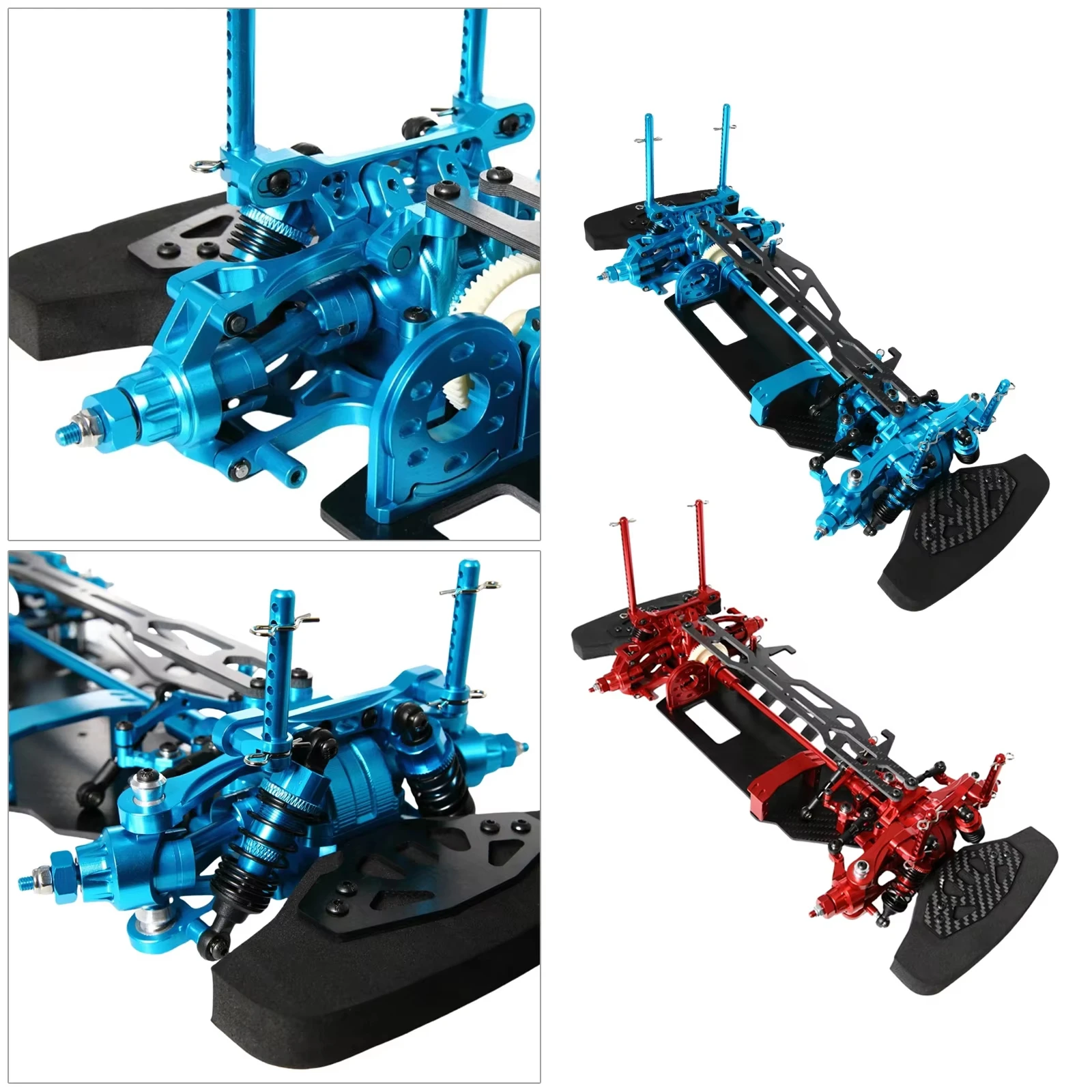 TT02 1/10 Aluminum Carbon Fiber Frame Chassis Upgrade RC Chassis Shaft Drive Touring Car for Tamiya TT02 Frame Kit Shaft Drive