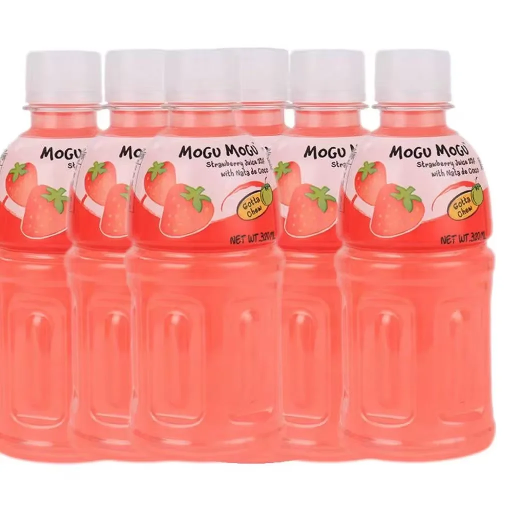 موغو موجو، فراولة - مشروب جيلي جوز الهند بنكهة، عبوة من 6 قطع، 320 مل/زجاجة (عبوة تجميع عائلية)