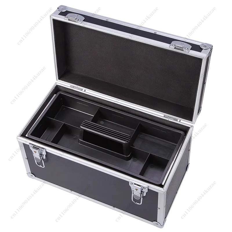 Suitable for Tool Storage - Aluminum Frame Box with 2 Locks Portable Multi-functional Multi-layer Compartment