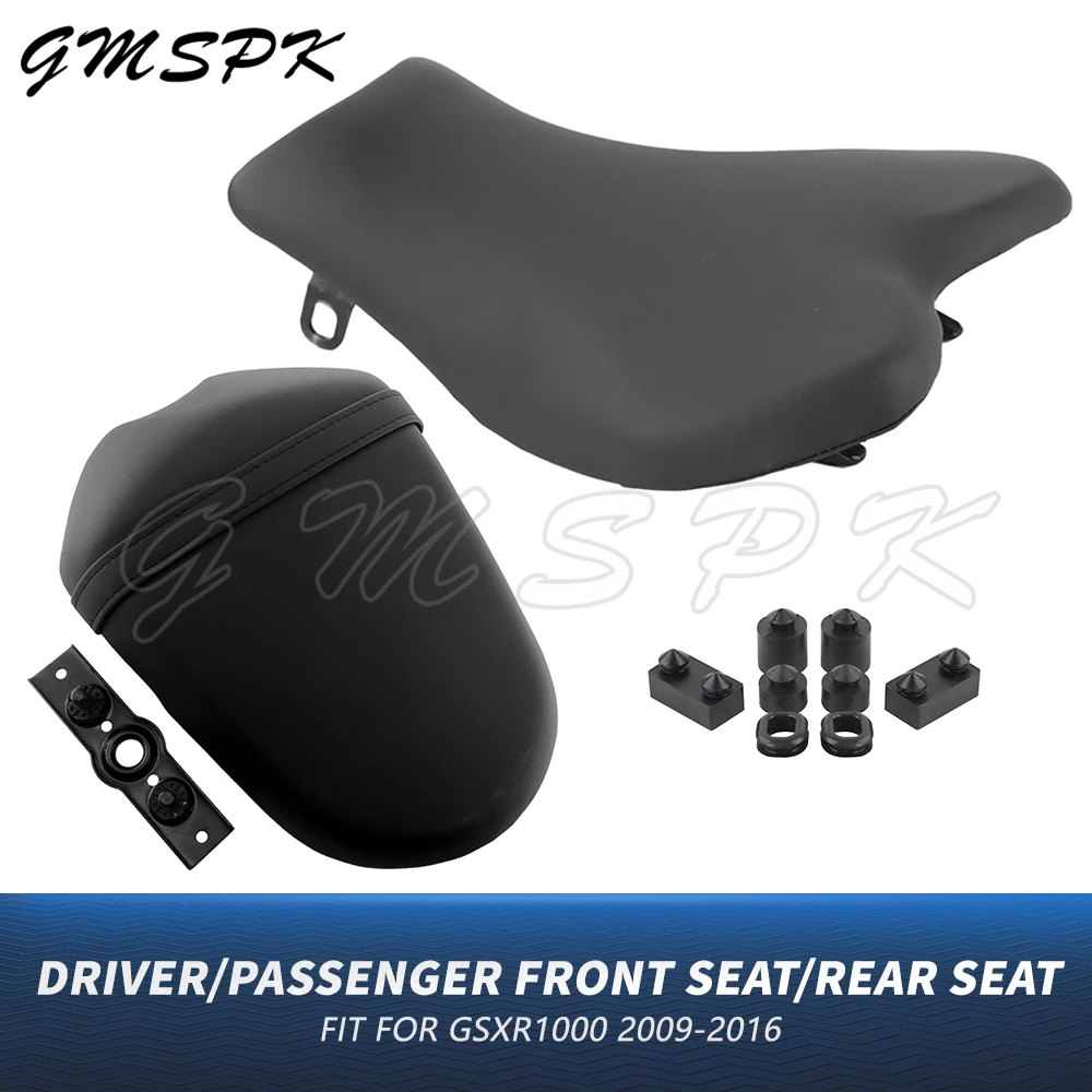 Fit for Suzuki GSXR1000 GSX-R GSXR 1000 K9 2009-2016 Motorcycle Black Front Driver Rider Seat Rear Passenger Solo Seat Cushion