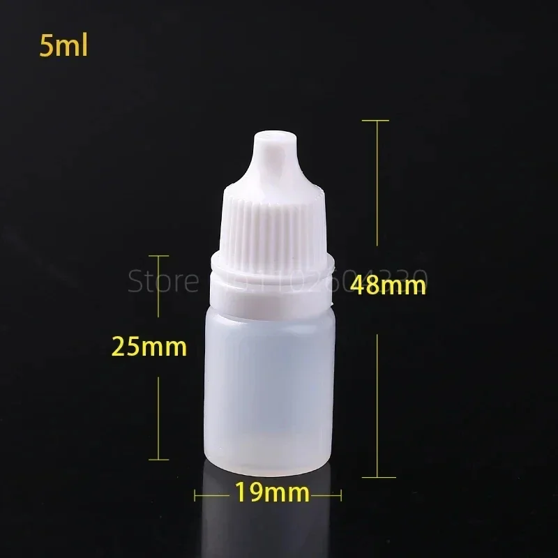 50/100pcs Dropping Eye Plastic Bottles Translucent Medicine Anti Theft Caps Empty Squeezable Paint Squeezing Liquid Dropper