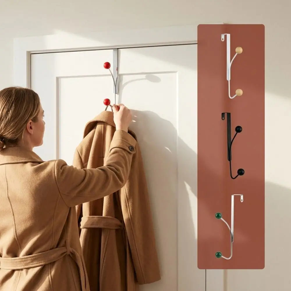 Space-Saving Door Rear Hook Easy Installation No Drill Storage Hook Multifunctional Portable Wall-Mounted Hook Kitchen
