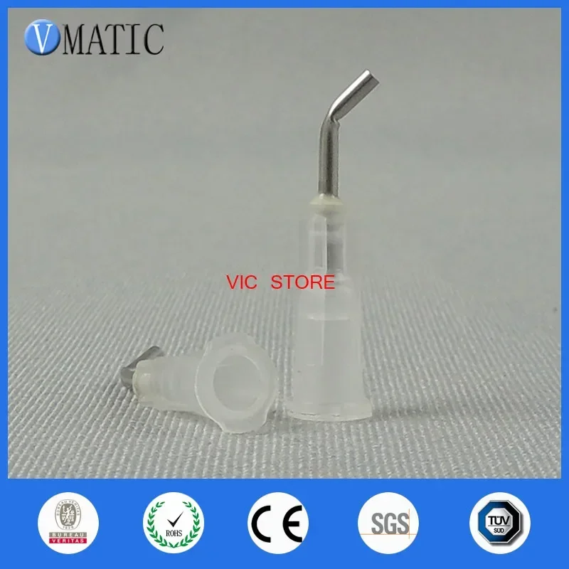 Free Shipping 100 Pieces 16G 45 Bent Degree 0.5'' Glue Dispensing Needle Bayonet Type Dispenser Needles 1/2 Inch