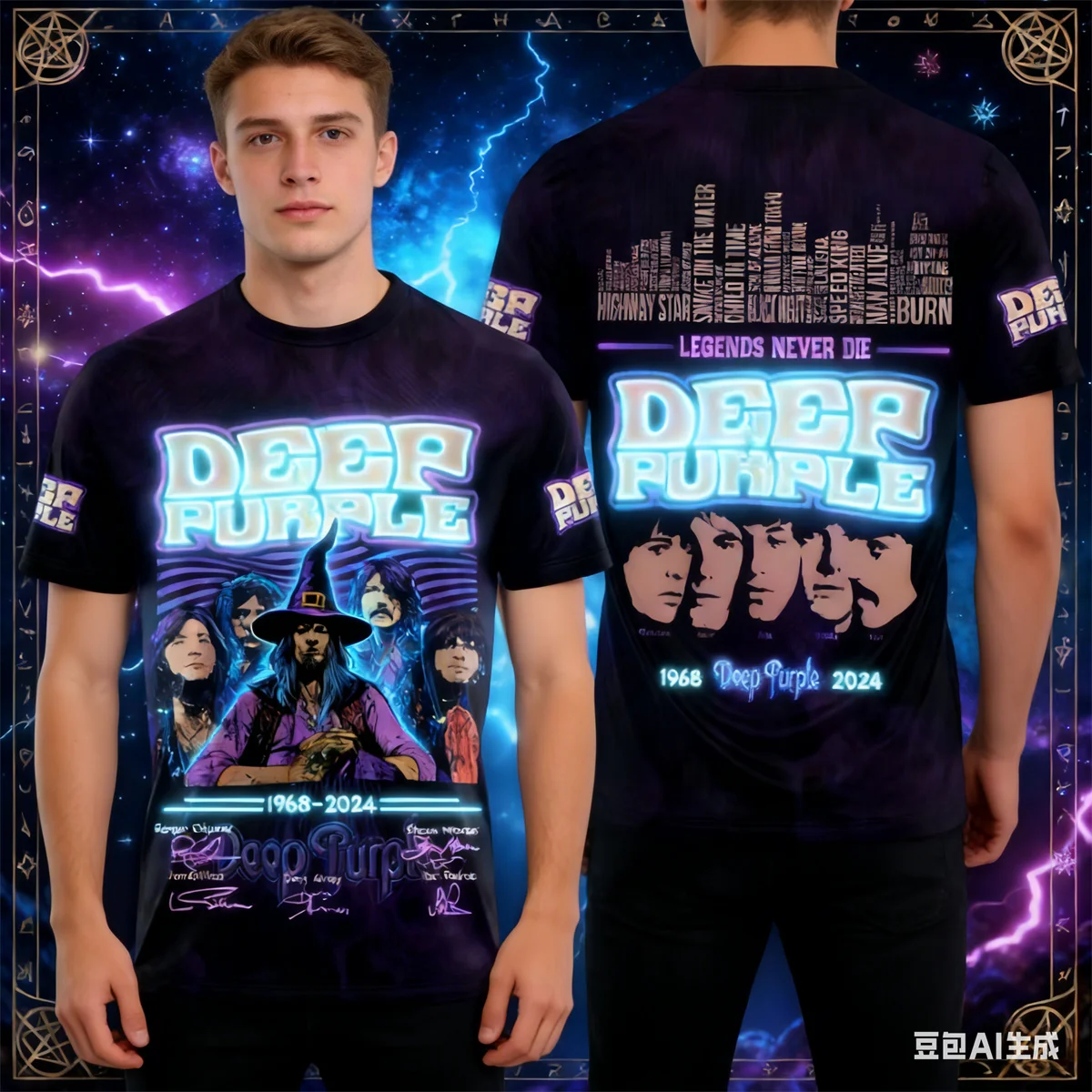 

Футболка с 3D принтом Rock Deep Purple Band для мужчин и женщин, модная повседневная футболка с коротким рукавом, топы в стиле хип-хоп, футболки, мужская одежда 2