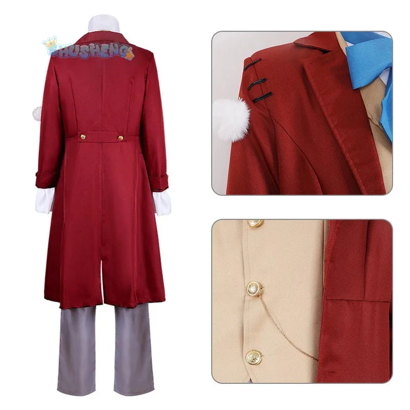 

COSda@Game Identity V Composer Frederick Kreiburg Cosplay Costume Wig Red Party Suit Coat Top Pants For Women Men HalloweenCOSda