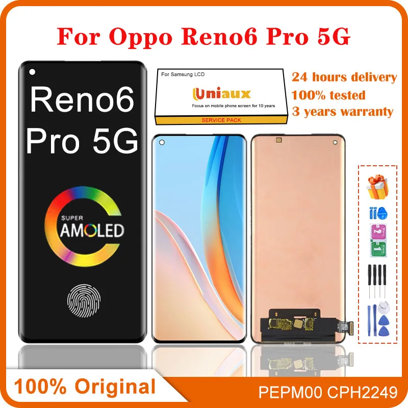 

Original 6.55" For OPPO Reno6 Pro+ PEPM00 CPH2249 PENM00 Display LCD Touch Digitizer Screen Assembly