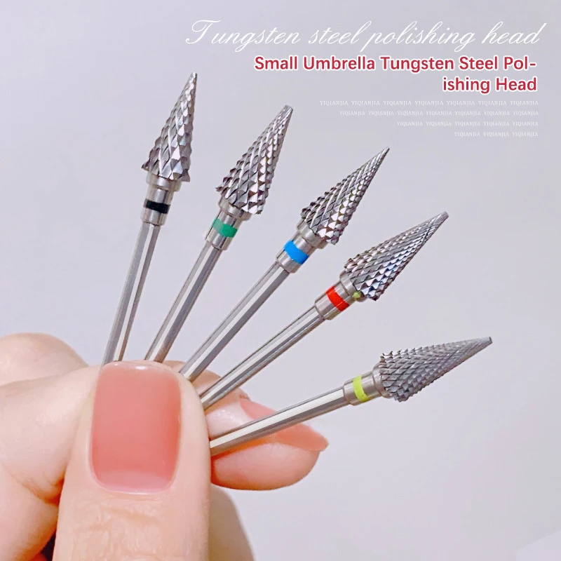 Nail Cone Tip Tungsten Steel Drill Bits Electric Cuticle Clean Rotary For Manicure Pedicure Grinding Head Sander Polishing Tool