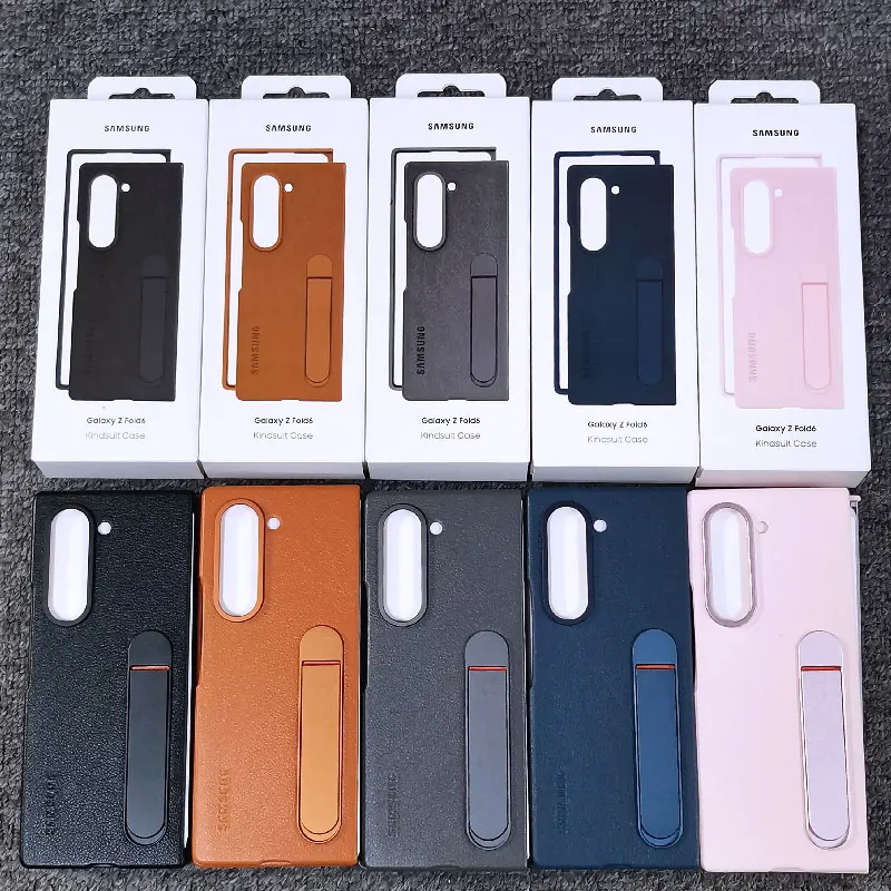 

Для Samsung Galaxy Z Fold 6 7 5G стоячий чехол для телефона Высококачественный складной кронштейн-держатель кожаный чехол Z Fold6 Защитный чехол