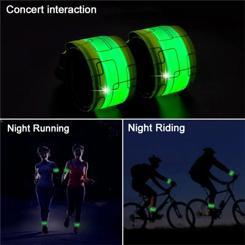 AA81-USB Rechargeable Quick Buckle Bracelet Light With LED Flash Belt Children' S Safety Night Running Strap