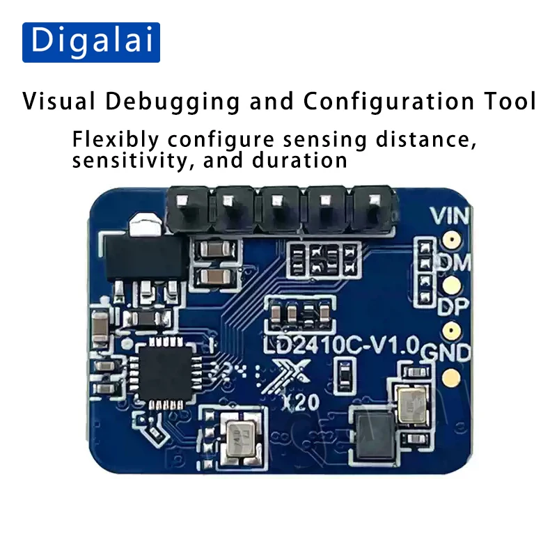 24G presence sensing radar LD2410C radar module square package smart sensor with Bluetooth