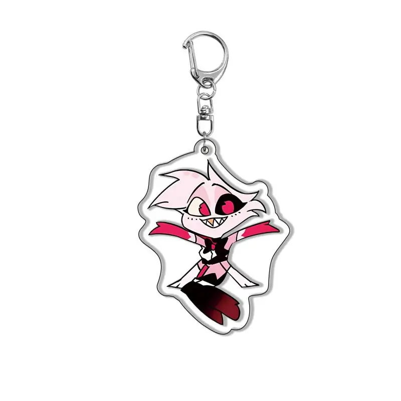 

Anime Hazbin Hotel Acrylic Keychain Charlie Morningstar Vaggie Angel Dust Alastor Husk Key Ring Bag Pendant Accessories Gift