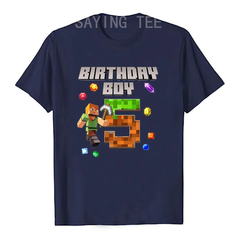It's My 5th Birthday Video Game Pixel T-Shirt Boys Fashion 5 Years Old Clothes Cute Gamer Saying Tee Sons B-day Novelty Gift Top