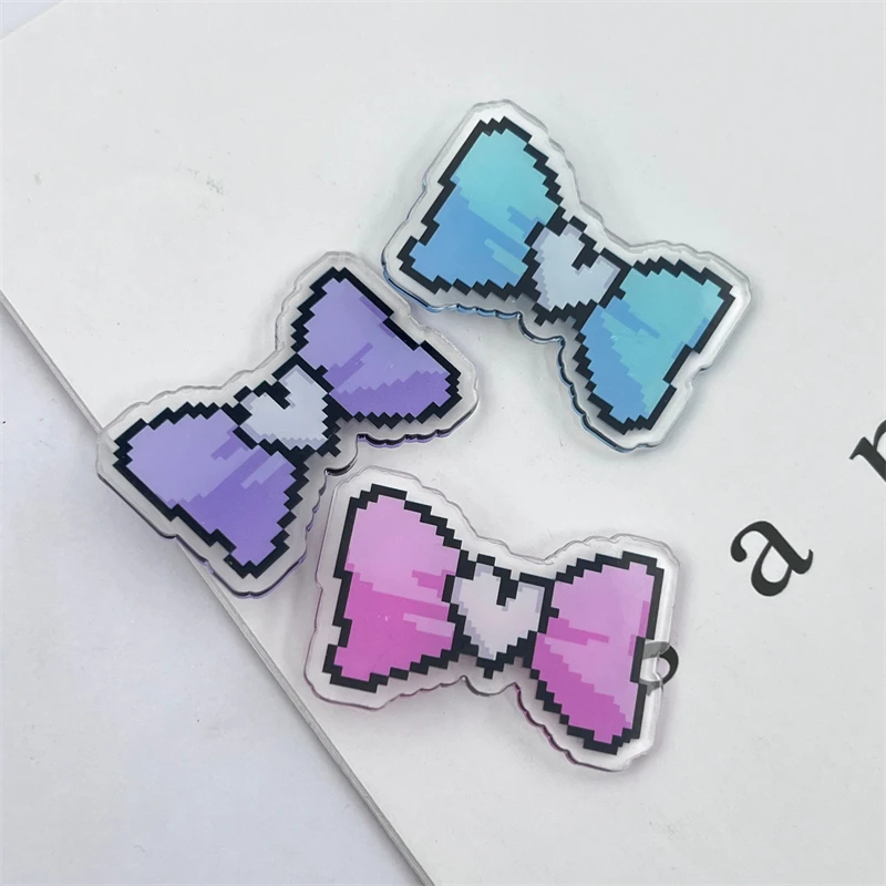 Game NEEDY GIRL OVERDOSE KAnge Ame Rain Cosplay Hairpins Colorful Bowtie Acrylic Hairclips Jewelry 3Pcs/Set Headwear Accessories