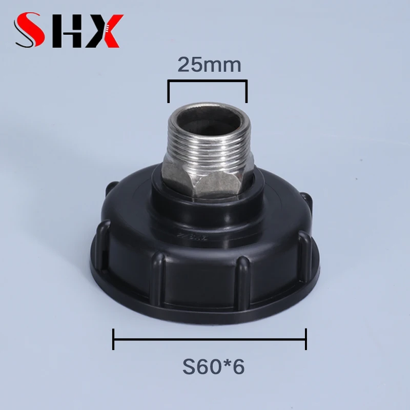 

1000L IBC Tank Adapter S60*6 to 25mm Fine Thread 304 Stainless Steel Garden Hose Connector Irrigation tool