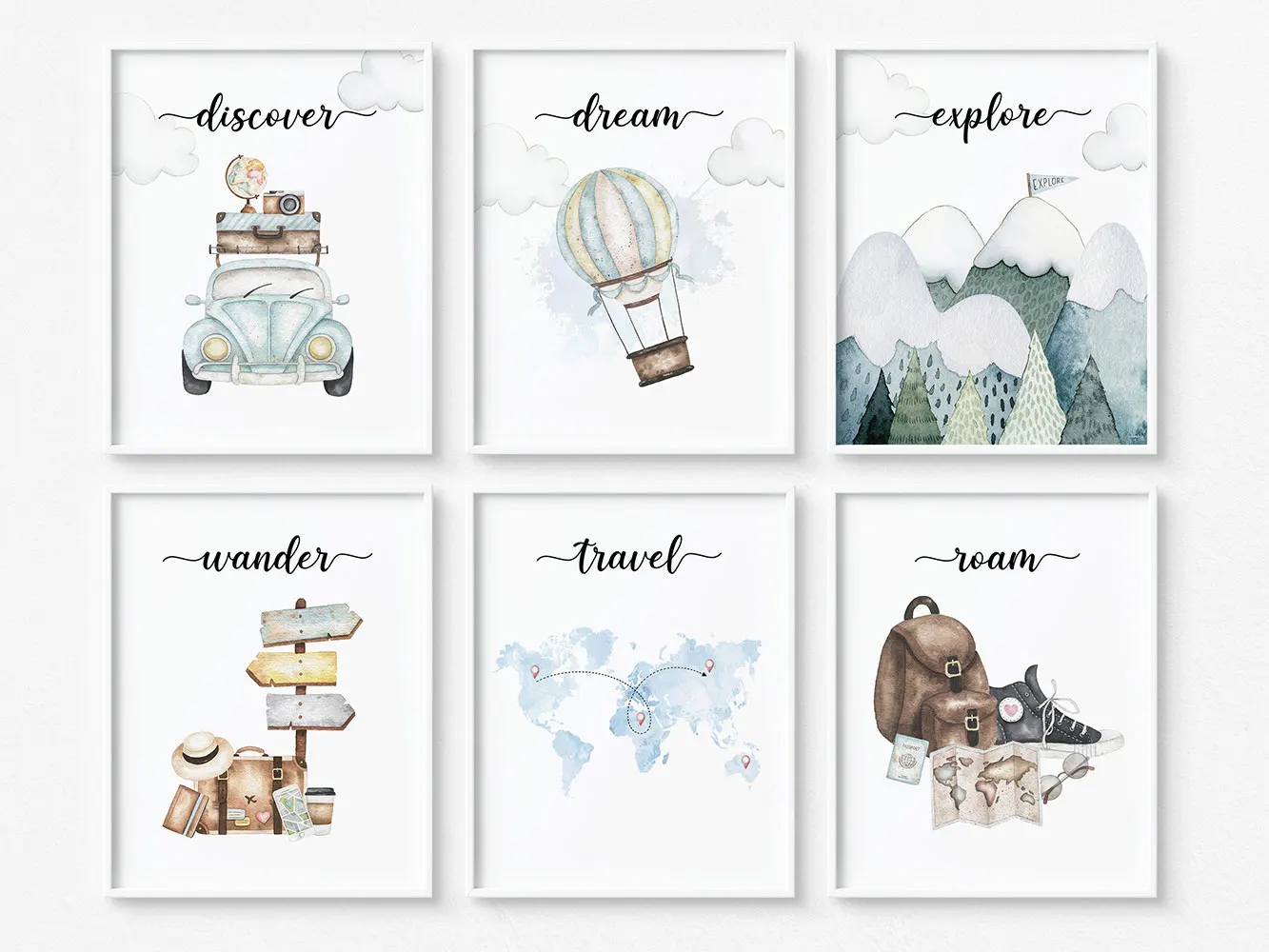 

Explore Nursery Painting Travel Print Canvas Watercolor Picture Places Of The World Wall Art Baby Boys Room Home Decor Cuadros