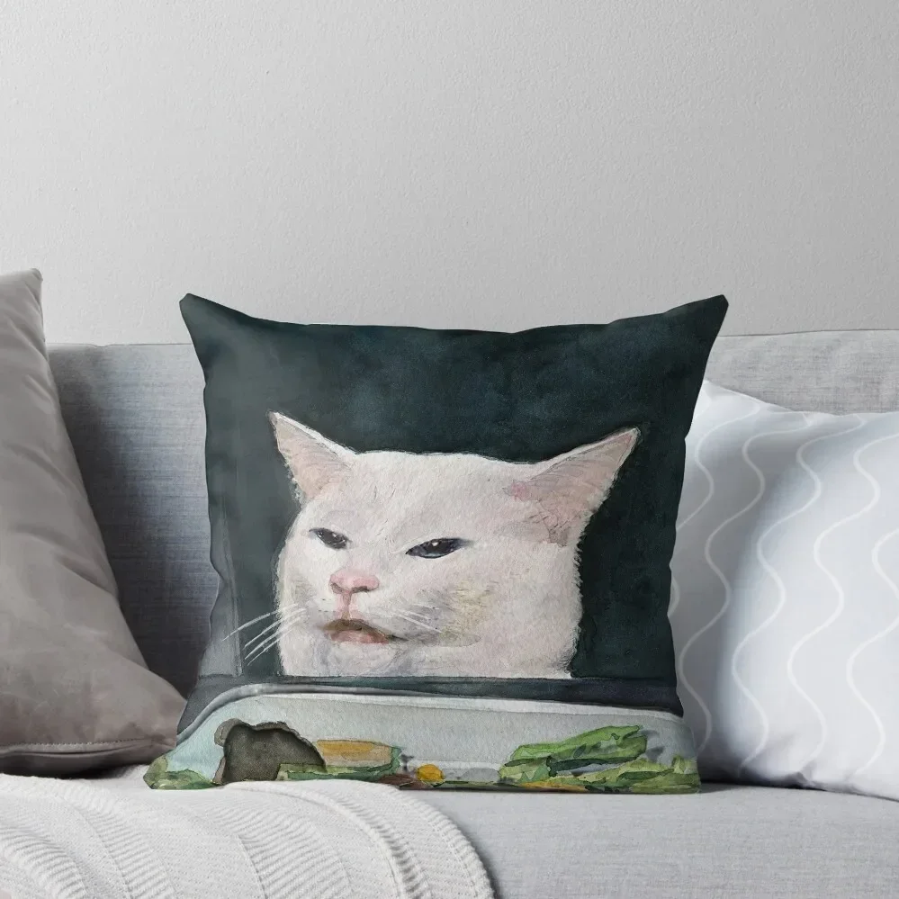 

Woman Yelling at Cat Meme-8 Throw Pillow Christmas Pillow Covers Pillow