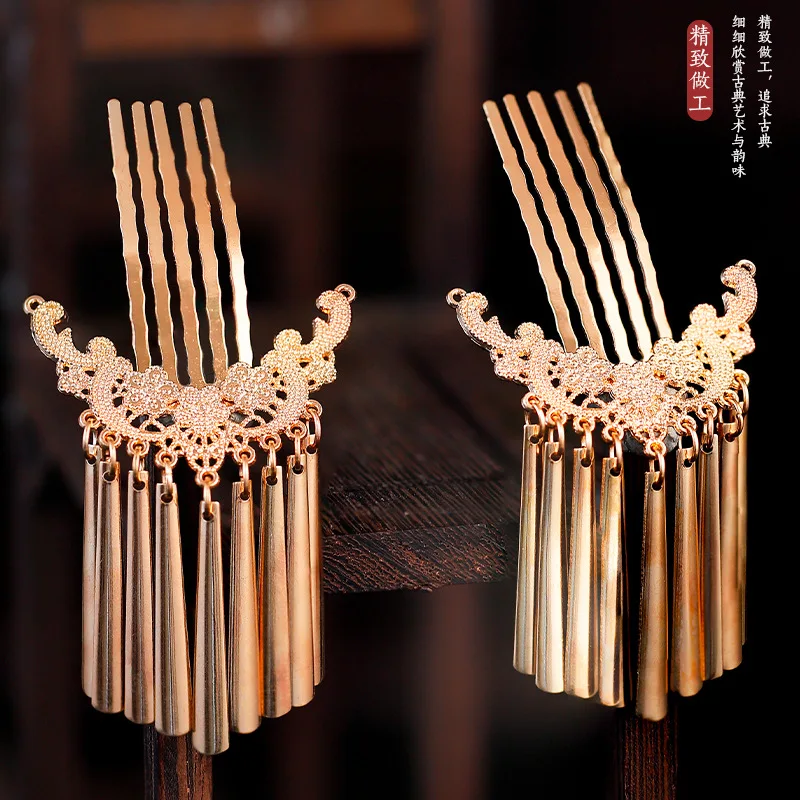 2pcs Chinese Style Hairpin Hair Clip Fairy Floral Tiaras Handmade Vintage Hanfu Hair Accessories Retro Bridal Head Jewelry Gifts